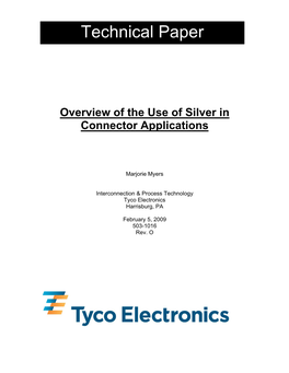 Overview of the Use of Silver in Connector Applications (503-1016)