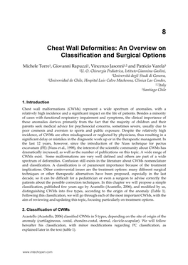 Chest Wall Deformities: an Overview on Classification and Surgical Options