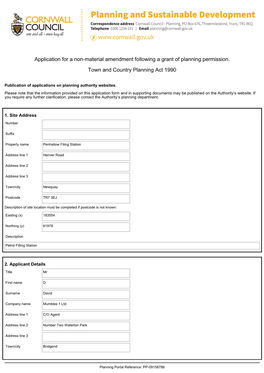 Application for a Non-Material Amendment Following a Grant of Planning Permission