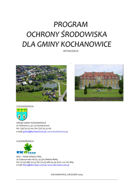 Program Ochrony Środowiska Dla Gminy Kochanowice Aktualizacja