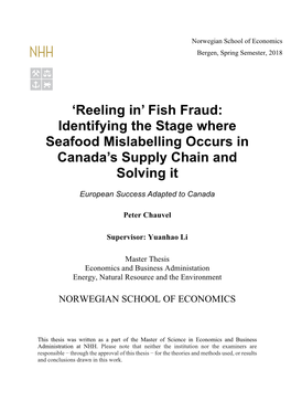 'Reeling In' Fish Fraud: Identifying the Stage Where Seafood Mislabelling