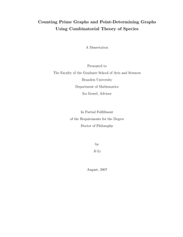 Counting Prime Graphs and Point-Determining Graphs Using Combinatorial Theory of Species