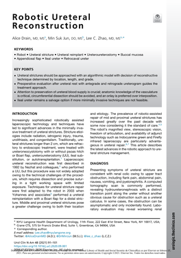 Robotic Ureteral Reconstruction