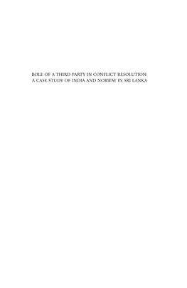 Role of a Third Party in Conflict Resolution