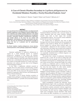 A Case of Chronic Diarrhea Secondary to Capillaria