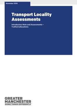 Transport Locality Assessments