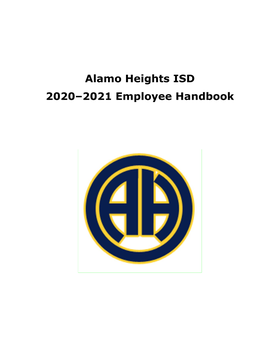 Alamo Heights ISD 2020–2021 Employee Handbook