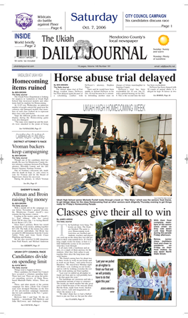 Saturday Horse Abuse Trial Delayed