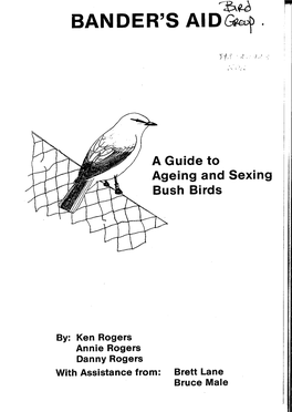 Bander's Aid: a Guide to Ageing and Sexing Bush Birds