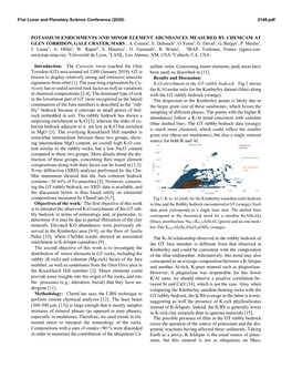 Potassium Enrichments and Minor Element Abundances Measured by Chemcam at Glen Torridon, Gale Crater, Mars