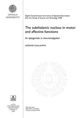 The Subthalamic Nucleus in Motor and Affective Functions