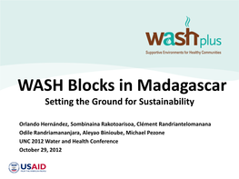 WASH Blocks in Madagascar Setting the Ground for Sustainability