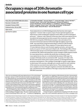 Occupancy Maps of 208 Chromatin-Associated Proteins In