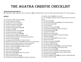 The Agatha Christie Checklist