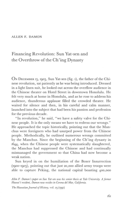 Financing Revolution: Sun Yat-Sen and the Overthrow of the Ch'ing Dynasty