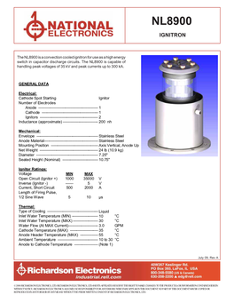 Nl8900 Ignitron