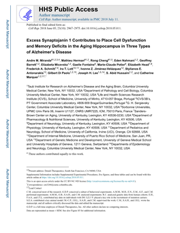 Excess Synaptojanin 1 Contributes to Place Cell Dysfunction and Memory Deficits in the Aging Hippocampus in Three Types of Alzheimer’S Disease