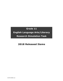 2018 Released Items Grade 11 English Language Arts/Literacy