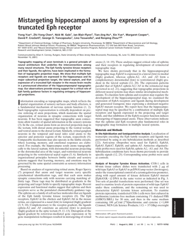 Mistargeting Hippocampal Axons by Expression of a Truncated Eph Receptor