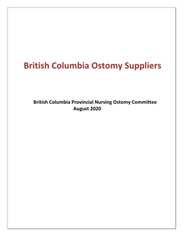 BC Ostomy Suppliers