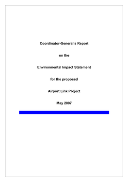 Coordinator-General's Report on the Environmental Impact Statement For