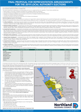 Final Proposal for Representation Arrangements for the 2019 Local Authority Elections