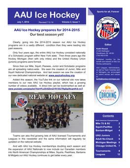 AAU Ice Hockey Newsletter