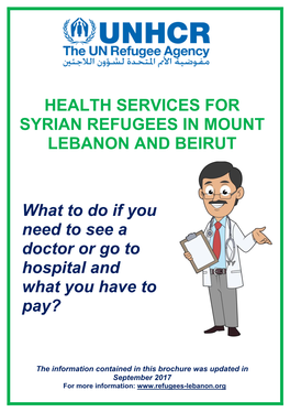 Health Services for Syrian Refugees in Mount Lebanon and Beirut