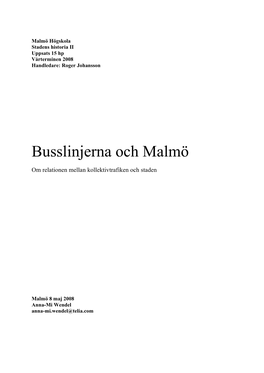 Busslinjerna Och Malmö