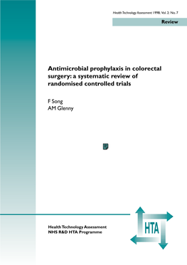 Antimicrobial Prophylaxis in Colorectal Surgery: a Systematic Review of Randomised Controlled Trials