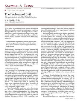 The Problem of Evil C.S