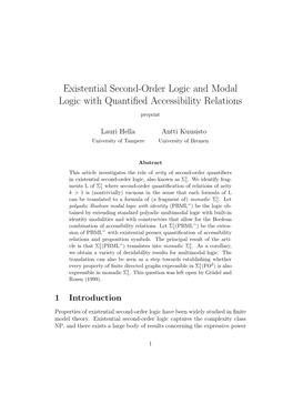 Existential Second-Order Logic and Modal Logic with Quantified