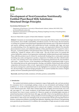 Development of Next-Generation Nutritionally Fortified Plant-Based