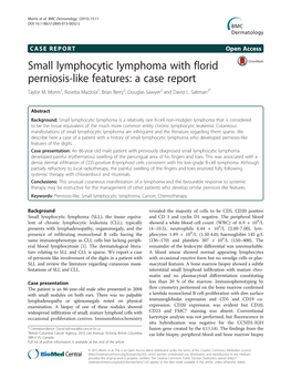 Small Lymphocytic Lymphoma with Florid Perniosis-Like Features: a Case Report Taylor M