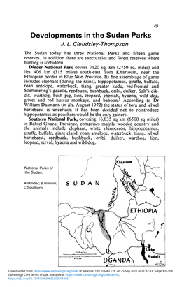 Developments in the Sudan Parks J