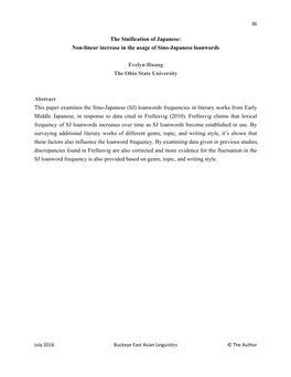 The Sinification of Japanese: Non-Linear Increase in the Usage of Sino-Japanese Loanwords