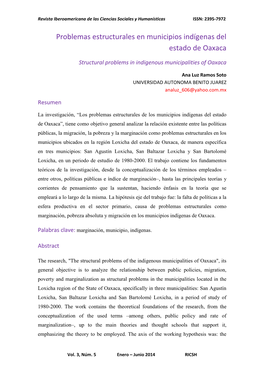 Problemas Estructurales En Municipios Indígenas Del Estado De Oaxaca