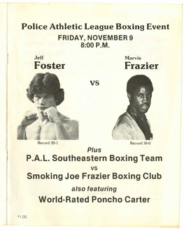 Program, Police Athletic League Boxing Event Jeff Foster Vs Marvis