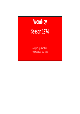 Wembley Season 1974