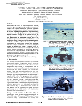 Robotic Antarctic Meteorite Search: Outcomes Dimitrios S