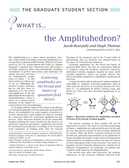 The Amplituhedron? Jacob Bourjaily and Hugh Thomas Communicated by Cesar E