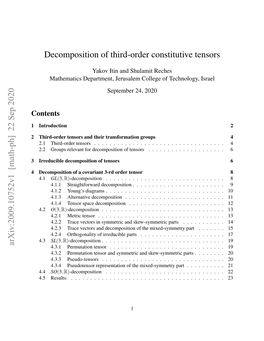 Decomposition of Third-Order Constitutive Tensors Arxiv