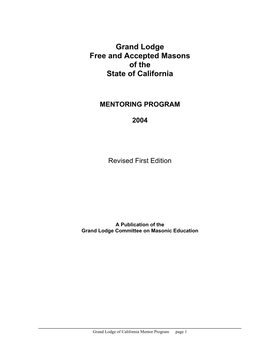 Grand Lodge Free and Accepted Masons of the State of California