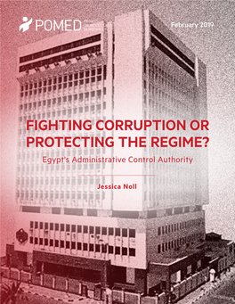 FIGHTING CORRUPTION OR PROTECTING the REGIME? Egypt's Administrative Control Authority