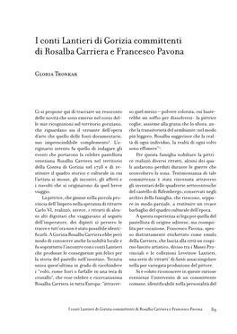 I Conti Lantieri Di Gorizia Committenti Di Rosalba Carriera E Francesco Pavona