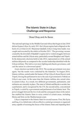 The Islamic State in Libya: Challenge and Response