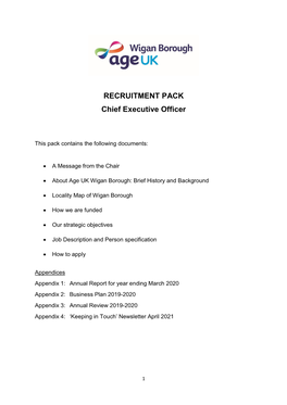RECRUITMENT PACK Chief Executive Officer