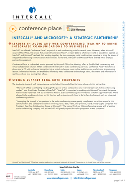 Intercall® and Microsoft®: a Strategic Partnership