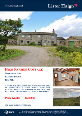 High Farside Cottage Greenhow Hill Pateley Bridge Hg3 5Jl