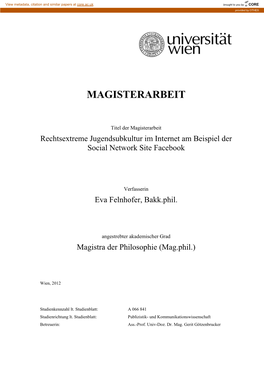 Magisterarbeit